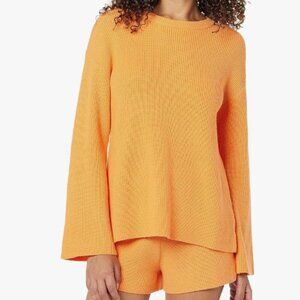 The Drop Women's Alice Crew-Neck Back-Slit Ribbed Pullover Sweater Small NWT